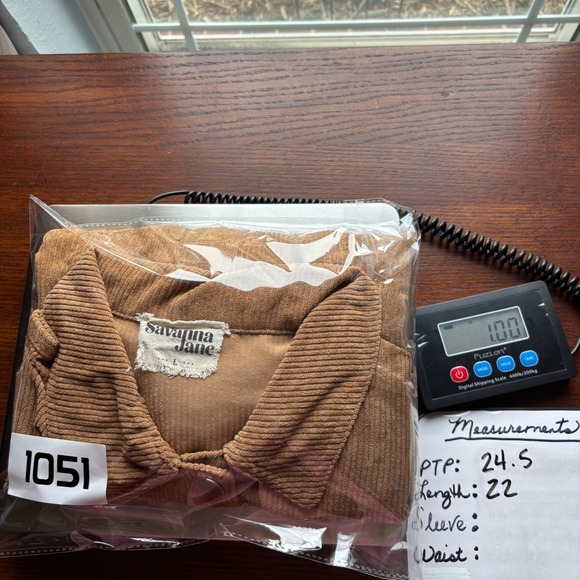 Savanna Jane Womens Corduroy Floral Embroidered Boho Chic Hippie Shacket Large - Picture 15 of 15